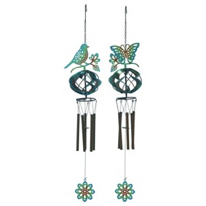 Transpac Metal Patina Spinner Chime Set of 2 Spring Home Decorations - 1 of 1