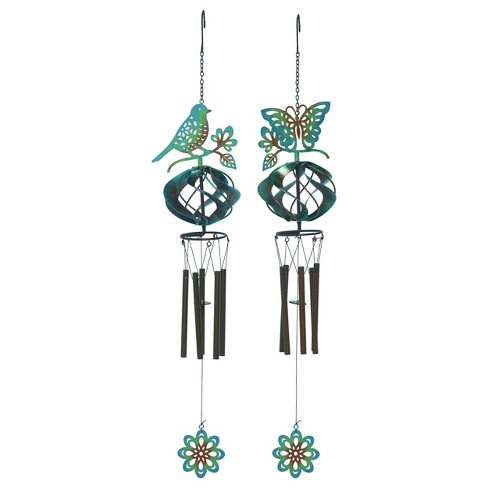 Transpac Metal Patina Spinner Chime Set of 2 Spring Home Decorations - image 1 of 1