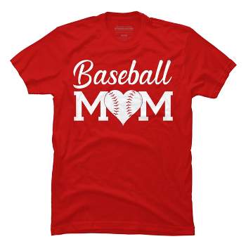 Men's Design By Humans Baseball Mom Heart By shirtpublic T-Shirt