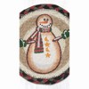 Earth Rugs Farmhouse Holiday Round Large Coaster 7" – Snowman with Moon & Stars - 3 of 3