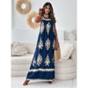 Coolmee Women Boho Flower Print Sun dress Spaghetti Strap Flowy Beach Vacation Maxi Dress - 2 of 3