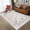 Okak Simple Elegant Design Bohemia Style Large Washable Area Rug for Living Room,Bedroom,Flower Design Non-slip Rug - 2 of 4