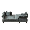 81-inch Chenille Face-to-face Chaise Lounge with Two Pillows,Nailhead trim,Button Tufted Design and Rolled Arms for Lounge, Living room and Office - 4 of 4
