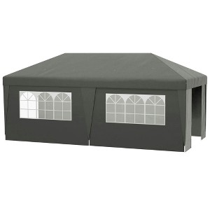 Resenkos Backyard Garden Canopy, Camping Canopy Screen Tent,10' x 19.5' Pop Up Canopy Tent w/ Sidewalls, Leg Weight Bags, Wheeled Carry Bag, Gray - 1 of 4