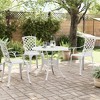 vidaXL Garden Table White Cast Aluminum Medium Durable Garden Table - 3 of 4