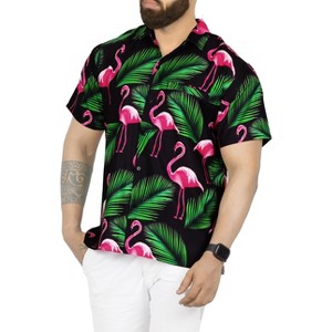 HAPPY BAY Men's Hawaiian Short Sleeve Button Down Shirt Mens Vacation Shirts Summer Beach Casual Tropical Shirts for Men Funny - 1 of 4