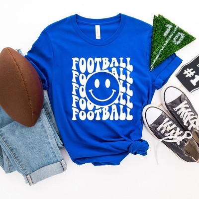 Simply Sage Market Women's Just Livin' Football Smiley Face Short Sleeve Graphic Tee