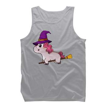 Men's Design By Humans Witch Unicorn Halloween T Shirt By thebeardstudio Tank Top