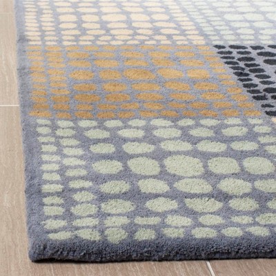 Gray and Multicolor Tufted Wool Area Rug, 2'6" x 4'
