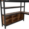 Sapphtopaz Loft Bed with Wardrobe&Desk,Metal Bed with Guardrail&Ladder,Space-Saving Bed Frame with Storage Cubes&Shelves for Teens - 2 of 4