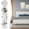 Upholstered Bed Frame With Ivory Boucle Fabric Headboard Queen King Minimalist Bed Frame,Wooden Double Bed Frame-Cuddlewood - 2 of 4