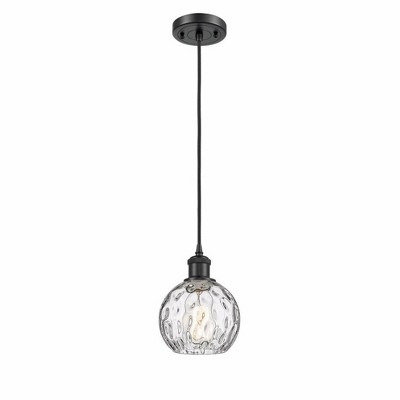 Athens Water Glass - 1 Light Cord Mini Pendant In Industrial Style-8 Inches Tall and 6 Inches Wide
