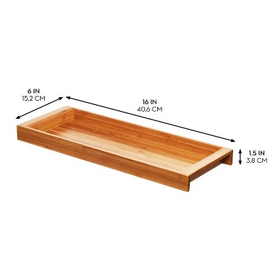 Natural Bamboo Portable Vanity Accessory Tray