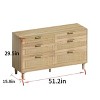 Homy Casa 6 Drawer Dresser with Rattan Fronts and Wood Frame, Natural Oak Finish - 3 of 4