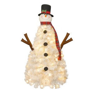 Gulches 4ft Pre-lit Snowman Xmas Tree,100 Lights,380 PVC Branch Tips,Indoor&Outdoor Decor - 1 of 4