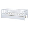 PAGED Twin Size Daybed Modern Simple Wooden Bed Frame with Trundle, Guardrail and Opening for Bedroom, Living - 4 of 4