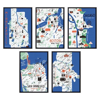 San Francisco Golden Gate City Framed Canvas Print for Kids