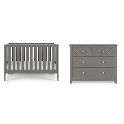 Child Craft Atwood Crib and Dresser Nursery Set, 2-Piece, Includes 3-in-1 Convertible Crib and 3-Drawer Dresser