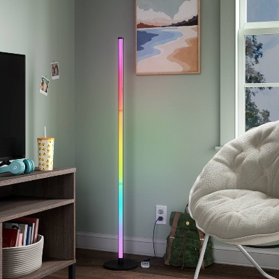 thumbnail image 2 of SOLEIL 180cm Floor Lamp With Double Dimmer – Satin Chrome, Perfect For Living Room 2 of 3