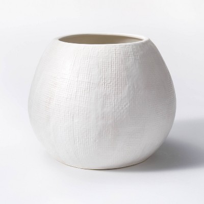 Wide White Textured Vase - Threshold™ designed with Studio McGee