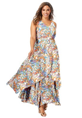 Jessica London Women's Plus Size Georgette Flyaway Maxi Dress - 32 W ...