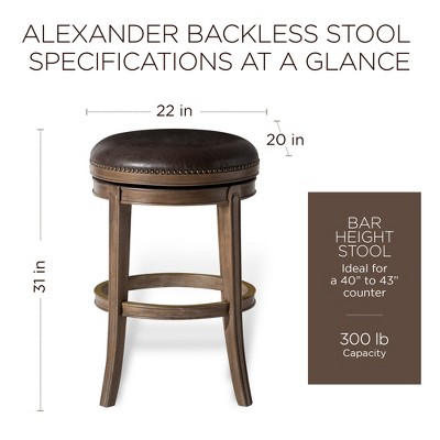 Alexander Brown Swivel Backless Saddle Bar Stools, Set of 4