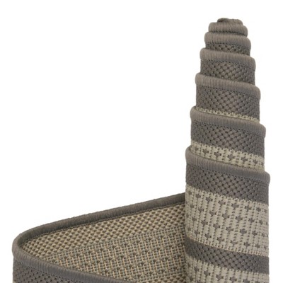 Gray Synthetic Flat Woven Reversible Outdoor Rug 2'2" x 3'1"