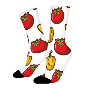 Tomatoes Vegetable Women Printed Crew Socks Funny Funky Socks Soft Polyester Novelty Gifts for Artists Men - 1 of 1