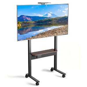 Skyzoo Portable Floor TV Stand on Wheels for 37"-86" TVs up to 154lbs, Adjustable Height Rolling TV Cart with Remote & Touch Control - 1 of 4