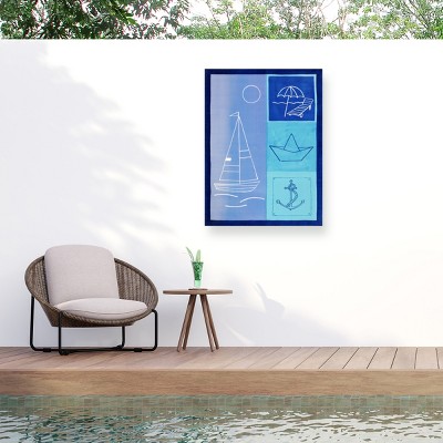 "Nautical Theme In Blues" Outdoor Canvas