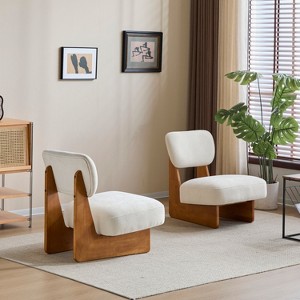 Christopher Knight Home Carlos Modern Wood Upholstered Accent Chair (Set of 2) - 1 of 4