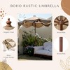LAGarden BOHO 7' Fringe Patio Umbrella with Fringe UPF50+ Boho Style 5-Year-Non-Fading for Yard,Model:BH7W-10 Beige & Tan - 2 of 4