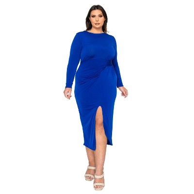 L I V D Women's Estelle Ruched Bodycon Midi Dress