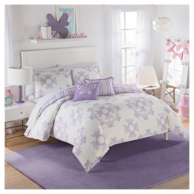 purple crib set