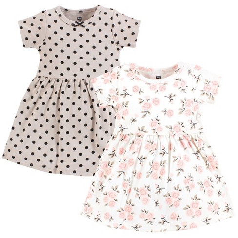 Hudson Baby Girls Cotton Dresses, Neutral Pink Floral : Target