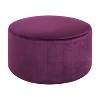 PAGED Chic Stylish Round Ottoman, Home Multifunctional Footstool with Comfortable Cushions for Living Room and Bedroom - 3 of 4