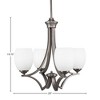 Toltec Lighting Zilo 4 - Light Chandelier in  Graphite with 5" White Linen  Shade - 2 of 2