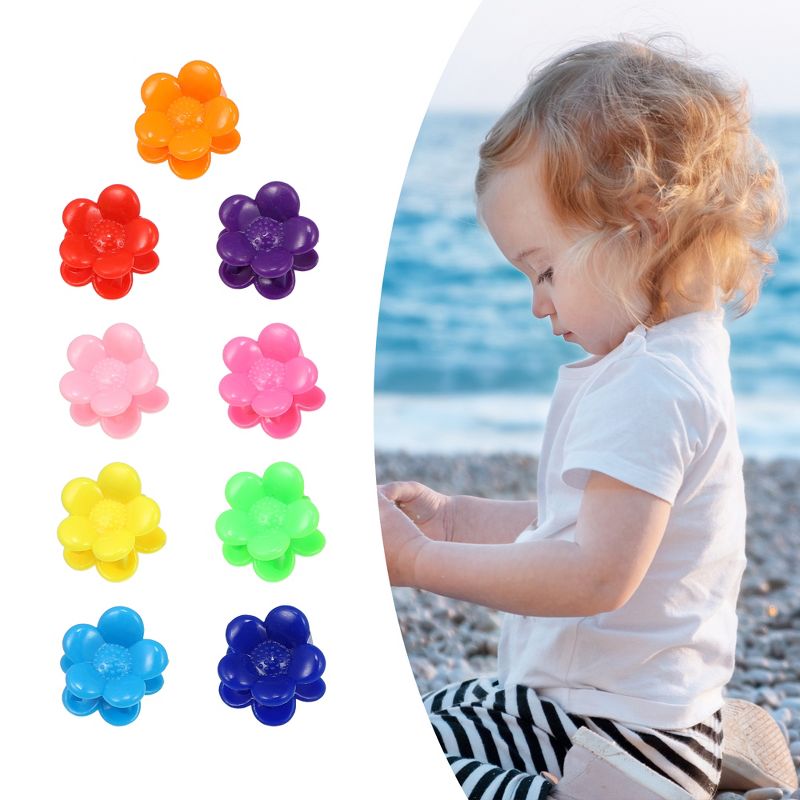 Unique Bargains Girls Mini Hair Clip Flower Shaped Hair Clips Small Accessories for Women Multicolor 100 Pcs, 2 of 7