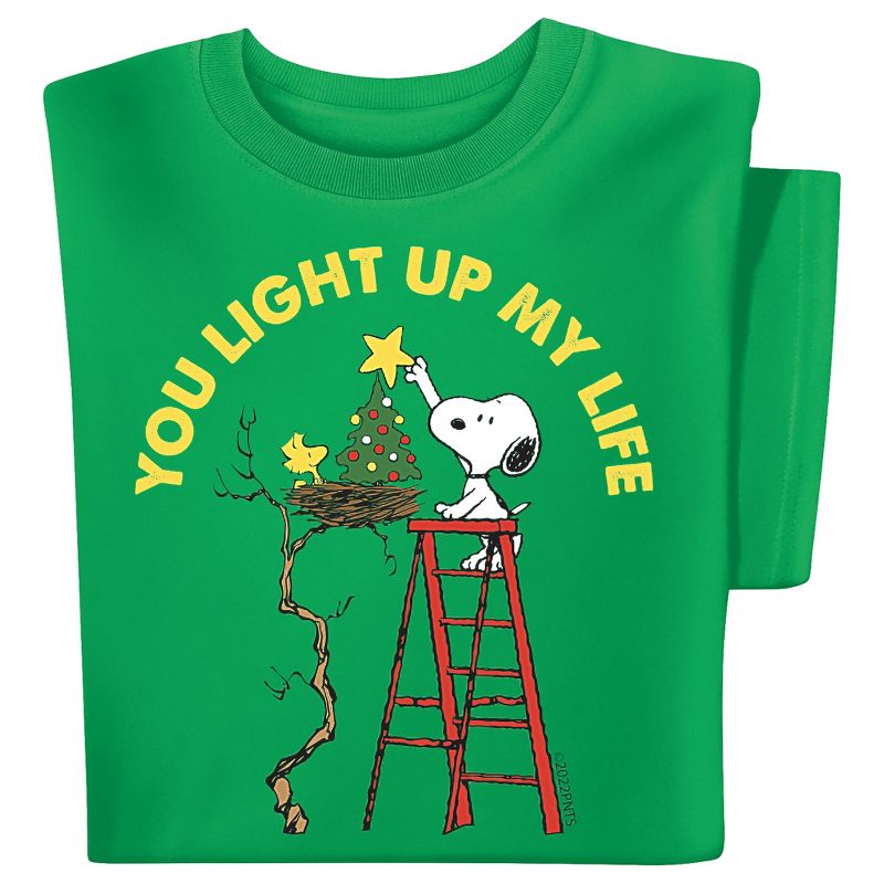 Collections Etc Snoopy You Light Up My Life Christmas Graphic Tee, 2 of 5