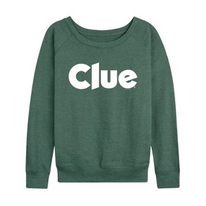 Women's - Clue - Clue Logo Lightweight French Terry Wide Neck Long Sleeve Graphic Shirt - 1 of 4