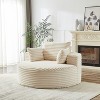 NicBex Modern Round Corduroy/Chenille Sponge Single Sofa with Back Cushion & Pillows,Fluffy Sleeper Chair for Living Room,Bedroom - 4 of 4