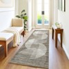 Machine Washable Area Rugs Modern Abstract Indoor Mat Non Shedding Neutral Throw Rugs Foldable Geometric Strip Thin Floor Cover for Living Room - 4 of 4