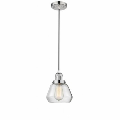 Fulton - 1 Light Cord Hung Mini Pendant In Industrial Style-10 Inches Tall and 7 Inches Wide