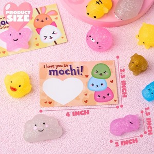 Joyfy 28 Packs Gift Cards with Glitter Mochi Squishy Toys | Kawaii Stress Relief Fidget Toys to Squeeze - 1 of 4