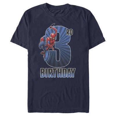 Boy's Marvel Spider-Man Swinging 5th Birthday Graphic Tee Royal Blue Small