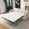 Sleeper Loveseat with Full-Size Mattress, Sofa with USB Ports and Cup Holders, Steel Frame Sofa Bed with Corduroy Cushion-Coolbibila - 2 of 4
