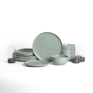 Stone Lain 16pc Mirella Stoneware Dinnerware Set Include Glasses - 1 of 4