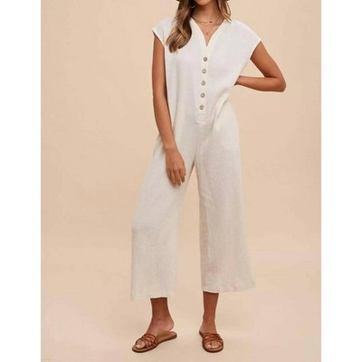 Women's Button Down Jumpsuit - AnnieWear