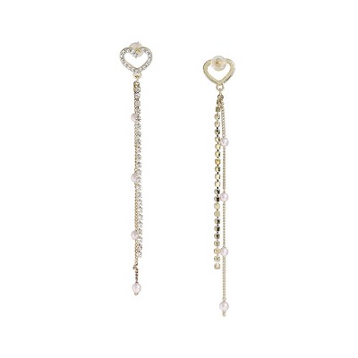 SOHI Women's White Sleek Drop Earrings