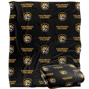 Colorado College Logo Pattern Silky 50x60 Blanket, 1 Sided - 1 of 4